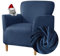 Highdi Stretch Sesselhusse - Elastische Samt Sofaüberzug für Clubsessel Mit Armlehne - Weicher Sesselschoner Sitzbezug Hussen (Navy Blau)