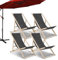 Tubiaz 4er Liegestuhl 120kg Belastbar Strandstuhl Holz,Gartenliege Klappbar wetterfest,Verstellbar Liegestuhl Garten Sonnenliege Holz Relaxliege Garten für Camping Balkon Pool,Grau