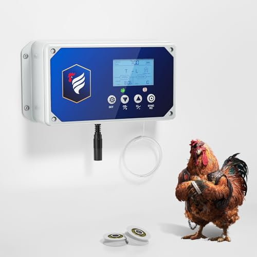 Krovtoy Porte poulailler Automatique 4 Modes de contrôle Autonomie de 6 Mois et 3 Options d'alimentation Porte à Volets Compatible et Facile à Installer (Portes Non incluses)