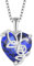 YL Collier Rosé Cœur Argent 925 taillé Septembre Pierres de Naissance Saphir Cœur Pendentif pour Femme