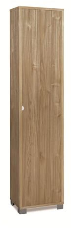 MONDO VIRO Mehrzweckschrank aus Holz, 1 Tür, 4 Einlegeböden, Cristina, 43 x 29 cm, Höhe 190 cm (Nussbaum Stelvio/Nussbaum Stelvio)