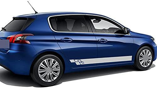 LeLeD Karosserie Kofferraum Dekoration Aufkleber Taille Linien Aufkleber Tür Seitendekor Aufkleber für Peugeot 308 CC GTI SW,B-White
