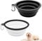 ZXCHOME 2 Pièces de Bol pour Chien Portable Pliable,Gamelles de Voyage pour Chien et Chat (350ml,Noir,Blanc)