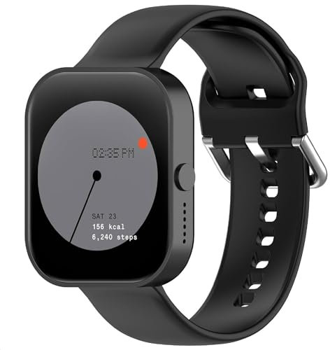 GIOPUEY Armband Kompatibel mit CMF by Nothing Watch Pro, Weiches Silikon Armband [Verschleißfest] [Atmungsaktiv] Ersatzarmband - Black
