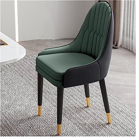 FZZIBQYR Akzentsessel, Esszimmerstühle, gepolstert, Mid-Century Modern, Küche, Esszimmerstühle, Kunstleder, Akzentsessel, Vanity Lounge Chair für Wohnzimmer (Farbe: Grün)
