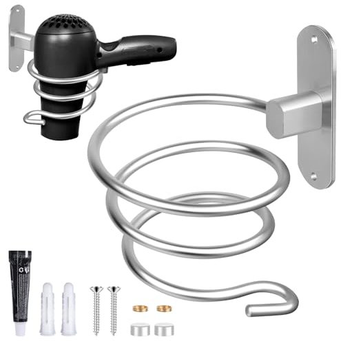 VMUTGA Porta Asciugacapelli,Porta Asciugacapelli a Muro, Mensola di Asciugacapelli da Muro,Supporto per Asciugacapelli, per Camere da Letto Toilette Barbiere