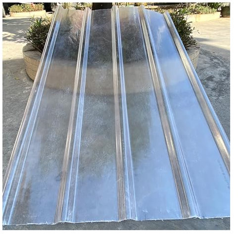 Hojas de techo corrugadas de 1,5 mm, Hoja de techo transparente, Placa de iluminación natural FRP,Revestimiento de techo de edificios, Panel de cobertizo de repuesto(10pcs,0.9*1.5m/35*59in)