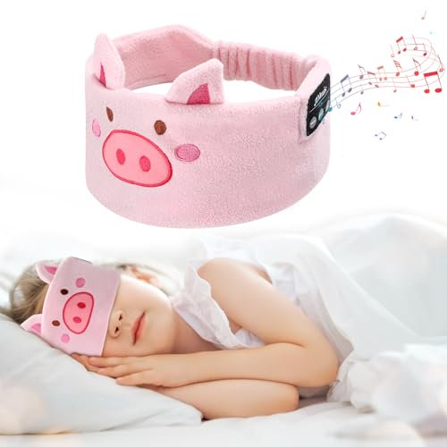 Luckits Cuffie per Bambini Cuffie con fascia per bambini senza fili Bluetooth Mascherina per Dormire Cuffie Musicali Fascia Lavabile Maschera per Gli Occhi Regolabile per Viaggio Sonno Pisolino (pink)