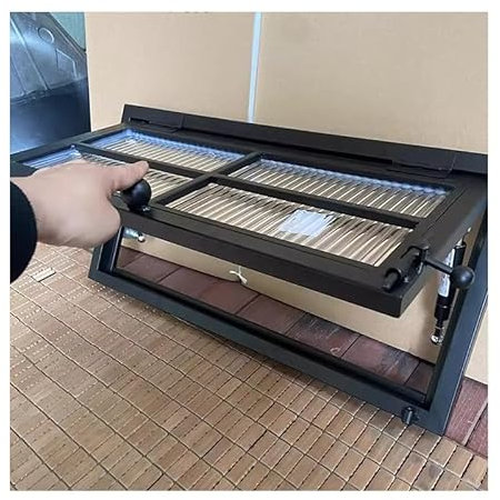 XILYZMO Aluminium Gehärtetes Mehrzweckfenster, Hydraulische Stange Unterer Kippflügel, Individuelle Größe Imbisswagen Servierfenster Für Glasbausteine Schuppen Kabinen(50x30cm)