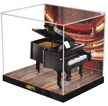 Vitrine für Lego Grand Piano 21323, staubdicht, UV-geschützt, passgenaue Vitrine, Geschenke für Modellliebhaber, Aufbewahrung (Thema D-50 x 45 x 40 cm)