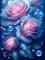 fghgbf Blaue rosa Rosen 5D Diamond Painting Set Diamond Painting Bastelset Square Drill für Erwachsene Diamant Malerei für Wohnzimmer und Schlafzimmer Wanddeko 20x50cm