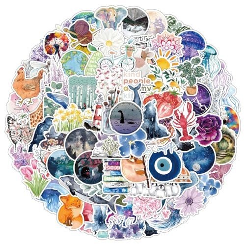 100 Pcs Ocean Stickers for Kids Teens Adults Boys Girls Gift,Ocean Animal Stickers Pack for Laptop,Skateboar,Luggage,Car,Bike, Cup,Computer,Water Bottle Decor,Vinyl Waterproof Sticker