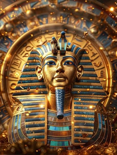DIY Diamond Painting Ägypten Diamant Painting Bilder Erwachsene Ägyptischer Pharao Diamond Painting Klein 40x50cm Diamond Painting Set, 5D Diamond Art Stickerei Kreuzstich Basteln, Home Wand Décor 7-4