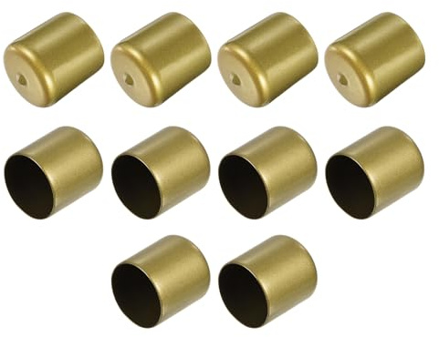 QUARKZMAN 10 Stück Gummikappen, 39mm Rohrstopfen Endkappe Rund Schutzkappen Pfostenkappe Abdeckkappen Zaunpfosten Endspitze Kappen für Gartenstühle Tischbeine Möbelfüße Gleiter, Gold