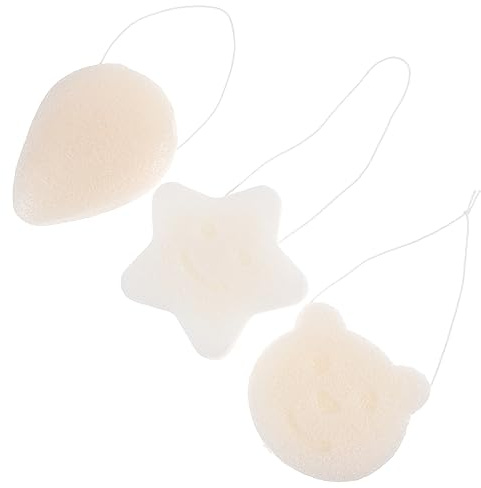 DEARMAMY 3 Stück Weiche Gesichtsschwämme Gesichtsreinigung Peelingschwämme Gesichtswaschwerkzeug Für Kinder Und Erwachsene Mit Niedlichen Formen Für Zuhause Und Reisen