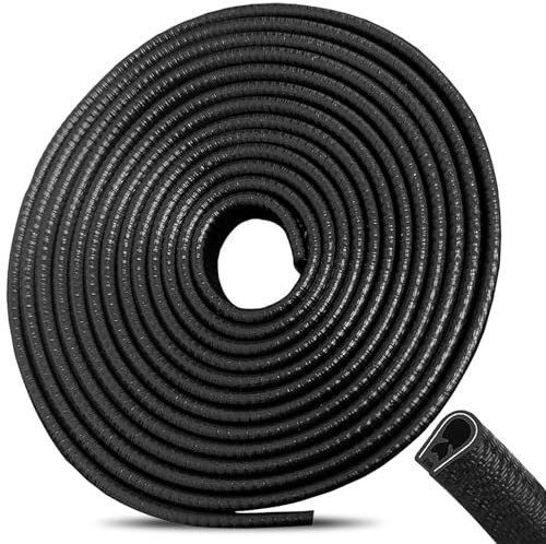 10M Protection Portiere Voiture Bord, 1-2MM Anti-Fuite en Forme de U | Joint de Porte Voiture en Caoutchouc, Plage de Serrage Protection Porte de Voiture pour Auto SUV Porte Bagagliaio Cofaro