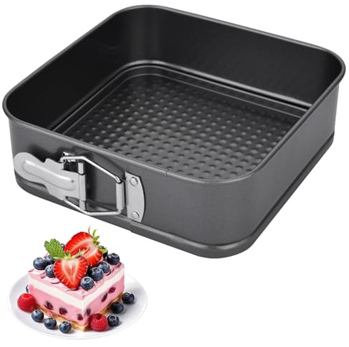 IVEOPPE Springform 28cm Quadrat Backform - Kuchenform mit Antihaftbeschichtung, Backformen, Tortenform, Kuchenformen für Kuchen Backen