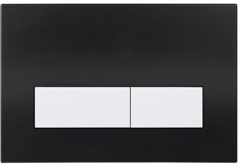 Mendorio WC Drückerplatte, kompatibel mit Geberit Sigma, UP300 & UP320 Serien Betätigungsplatten, mit Doppelspülung, ausgestattet mit Spülhebel-Set (Matt Schwarz & Matt Weiß Knopf)