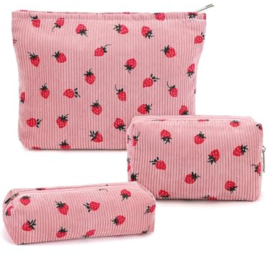 Kosmetiktasche mit Reißverschluss 3 Stück Tragbare Kulturbeutel Make Up Tasche, 3 Größen Mehrfachfunktion Kosmetiktasche Damen,kleine stofftasche mit reißverschluss,Cosmetic Bag small (FSCM)