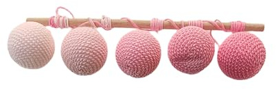 Adena Montessori Móvil de cuna de bebé con degradado rosa, bolas de hilo hechas a mano, móvil de techo para recién nacido, decoración calmante para guardería para niñas y niños, móvil suave de