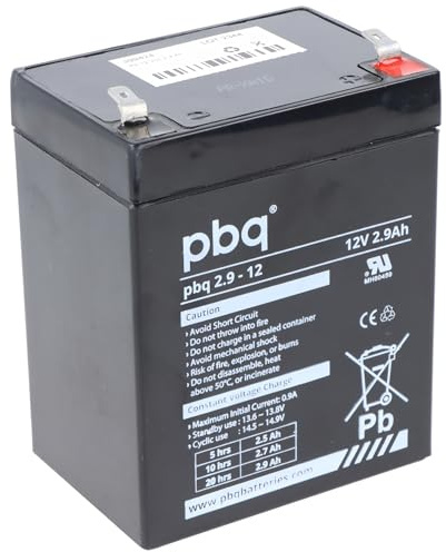 PBQ Blei Akku 2,9-12, 12 Volt 2,9Ah, mit 4,8mm Faston Steckkontakten