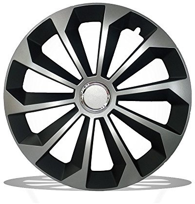 4er SET Radkappen Radblenden Radzierblenden FAME SCHWARZ / SILBER Größe UNIVERSAL (14 ZOLL)