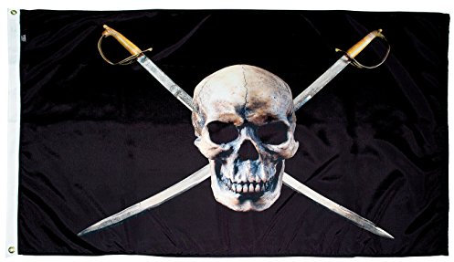 Flagsource – pirata 3 x 5 'Nylon bandiera Jolly Roger – Proudly Made in USA