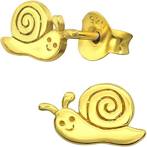 EYS JEWELRY Ohrstecker Damen Schnecke 925 Sterling Silber vergoldet Damen-Ohrringe