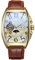 SEWOR Luxury Tourbillon Herren Mondphase automatische mechanische Armbanduhr Lederband Glasbeschichtung blau (Platin)