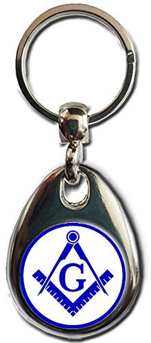 Schlüsselanhänger mit Freimaurer-Emblem aus schwerem Metall, doppelseitiger Schlüsselanhänger, Freimaurer-Geschenk