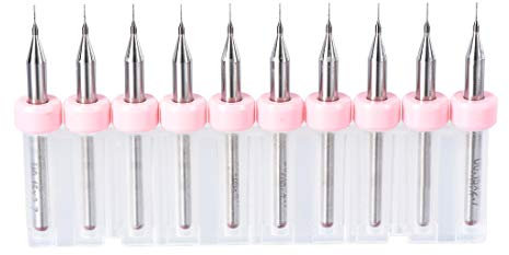 sourcing map 10Stk. 1 Set PCB Bohrer 0,15mm Hartmetall Drehwerkzeug Schmuck CNC Gravur Leiterplatte Mikro Bohrer 1/8 Zoll Schaft