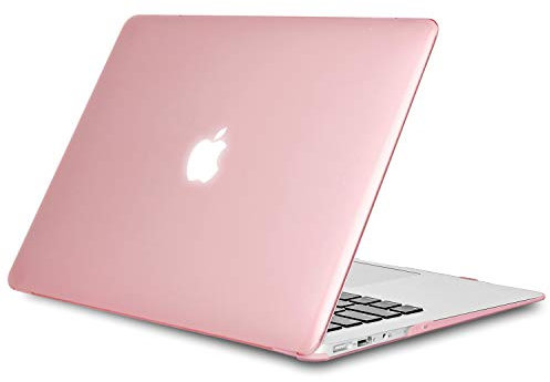 TECOOL Cover compatibile con vecchio MacBook Air 13 Pollici 2010-2017 (A1466 1369), Custodia Rigida Protettiva Sottile in Plastica Superficie Liscia, Cristallo Fucsia