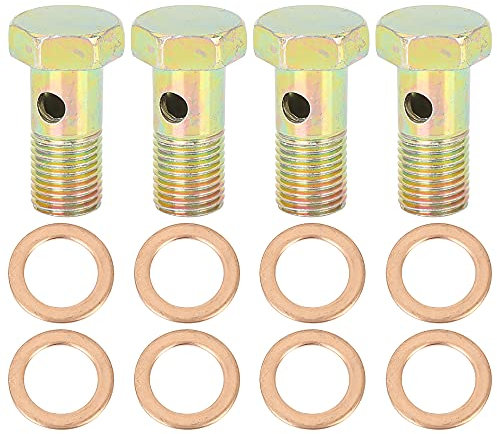 X AUTOHAUX 4 Sets M12x1.25mm Métrique Filetage Banjo Boulons Frein Raccord Adaptateur