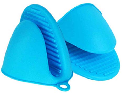 Guanti da forno in silicone per uso istantaneo in pentola o in cucina come portautensili o portabottiglie I supporti per guanti possono essere usati quando si cucina su una griglia (blu, 2pcs/set)