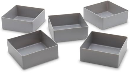 1a-TopStore 10 STK. Einsatzkästen Einsatzboxen Schubladen-Einsatzkasten Sortierboxen, 32 Größen, 5 Farben (grau, 99x99x40 mm)