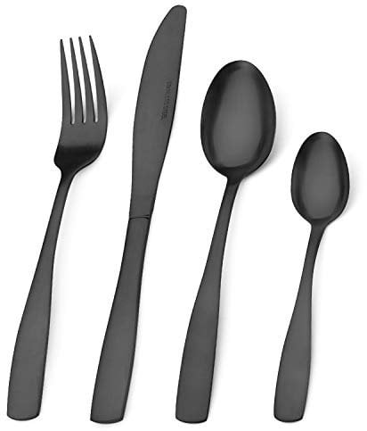 Bettlife Matte Black Cutlery Set - Stainless Steel Flatware & Silverware with Knife and Fork Set for 8, Dishwasher Safe & Easy Clean