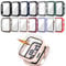 JZK 14 pièces Bracelet Apple Watch 6 40mm Coque, avec protection d'écran en verre trempé, protection intégrale HD ultra-mince anti-rayures Case