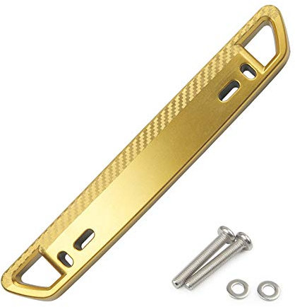 Auto Kennzeichenrahmen,MoreChioce Kohlefaser Muster Kennzeichenhalter Nummernschildhalterung Vorne/Hinten Nummernschildhalter Kennzeichenhalterung für SUV Lkw,Gold