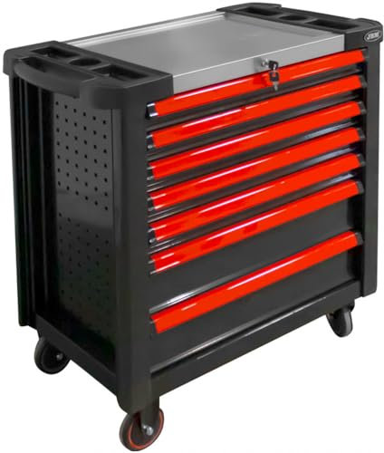 JBM Carrello per attrezzi XL con 7 cassetti vuoti - rosso