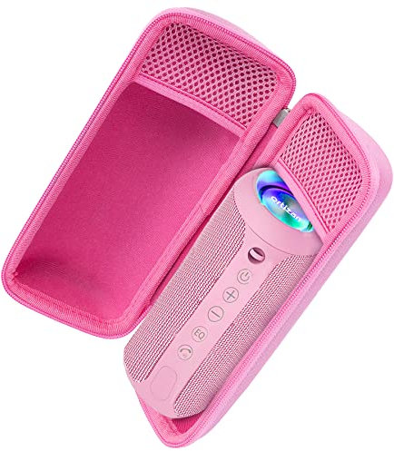 Khanka Hart Tasche für Ortizan X10 Bluetooth Lautsprecher Tragbarer IPX7 Wasserdichter Kabelloser Lautsprecher, nur Hülle(Rosa)