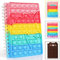ZHIHUI Pop It Notebook, Fidget Toy Spielzeug Silikon Push Bubbles Notebook Sensory Squeeze, A5 Spirale Notizblock, Portable Pop Fidget Toy It Notizheft Relieve Stress für Schule Office