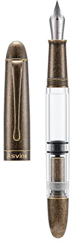 Asvine P30 - Penna stilografica a stantuffo, extra fine, stile retrò, in acrilico, grande capacità di inchiostro, confezione regalo