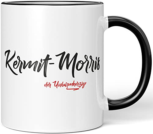 JUNIWORDS Tasse, Kermit-Morris, der Unbarmherzige, Schwarz (5254750)