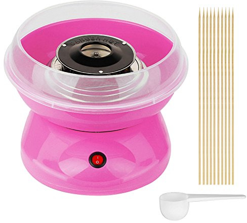 Willonin Zuckerwattemaschine, Mini-Zuckerwattemaschine, Retro-Trolley, geeignet für Familie, Party, Festival, Weihnachtsgeschenke (B-Rosa)
