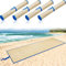 Qunclay 4 Pack Straw Beach Mat Waterproof Non-Slip Foldable Lightweight Beach Mat with Blue Trim for Camping Sunbathing Picnic Yoga 70x24