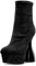 NobleOnly Donna Chunky Blocco Alto High Piattaforma Tacco Heel Rotonda Punta Stivaletti Cerniera Sexy 15 CM Heels Stivali Nero 35 EU