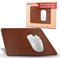 wortek Mauspad klein - Elegante Lederoptik - Office Mauspad Lederdesign - langlebiges Kunstleder - 24x20cm - vernähte Kanten - rutschfeste Gummiunterseite - Mousepad Gaming – Braun