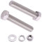 Bullone esagonale M8-1,25 x 50 mm (8 set) con dado esagonale, rondelle piatte grandi e rondelle di bloccaggio, filettatura completamente grossa, acciaio inossidabile 304 18-8