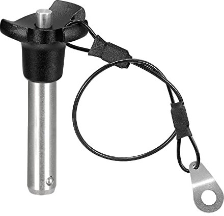 sourcing map Ball Locking Pins with Button Handle, 304 Stainless Steel Triangular Cap Push-Button Quick Release Pin with 24.5cm Rope (12mm-41mm)