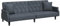 vidaXL Schlafsofa mit Armlehnen, Sofa mit verstellbaren Rückenlehnen, Couch für Wohnzimmer, Schlafcouch Bettsofa Sofabett, Dunkelgrau Samt